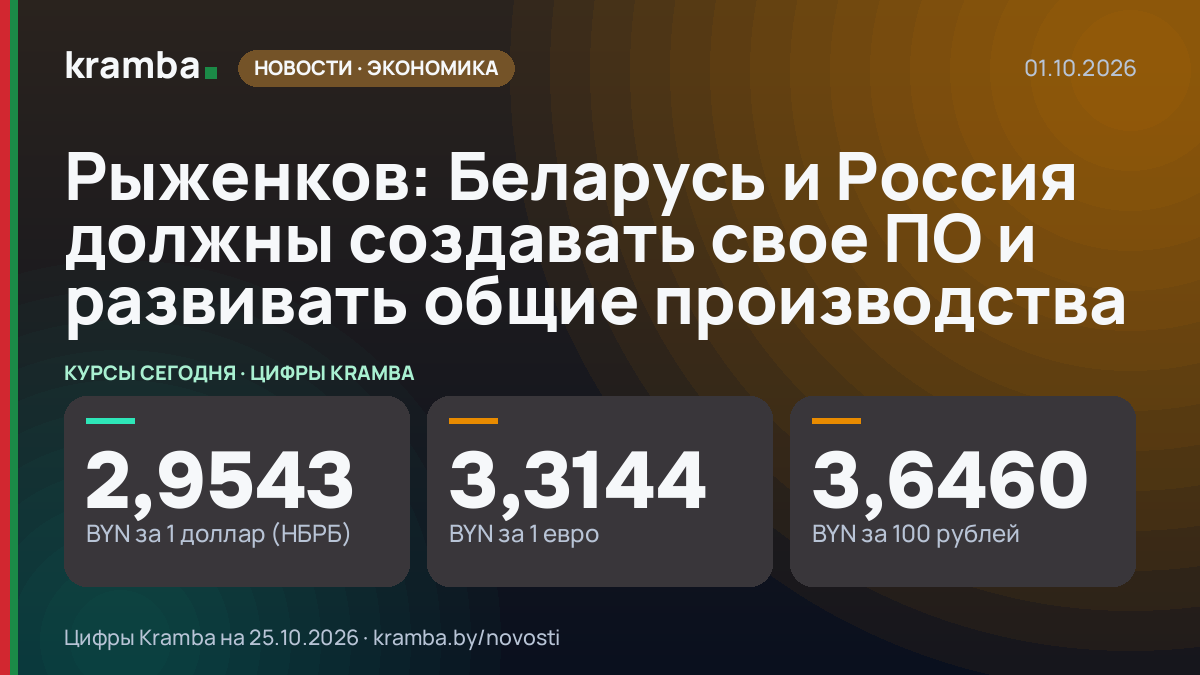 Инфографика Kramba: Рыженков: Беларусь и Россия должны создавать свое ПО и развивать общие производства