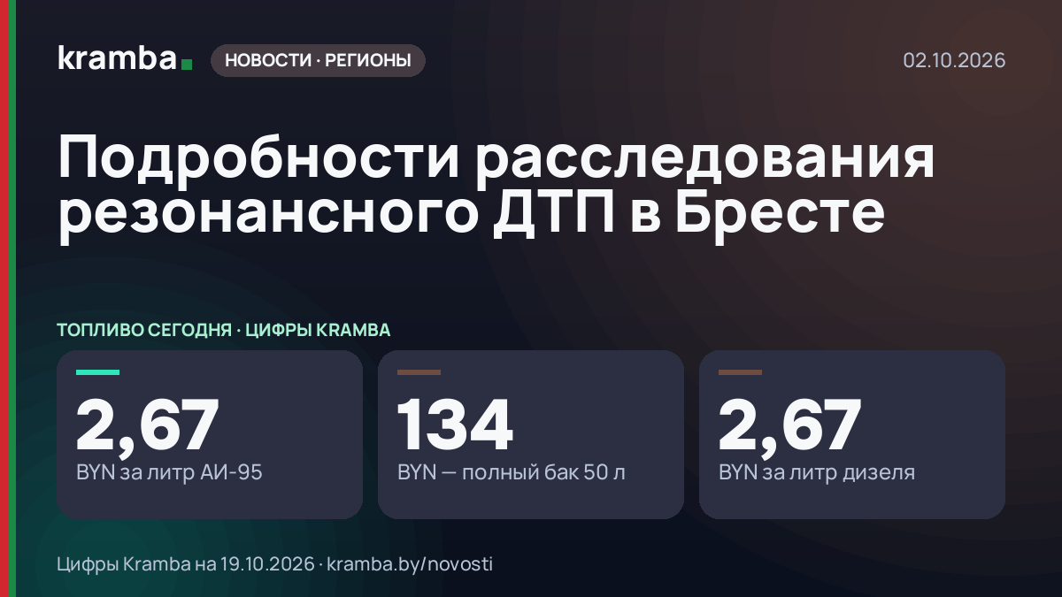Инфографика Kramba: Подробности расследования резонансного ДТП в Бресте