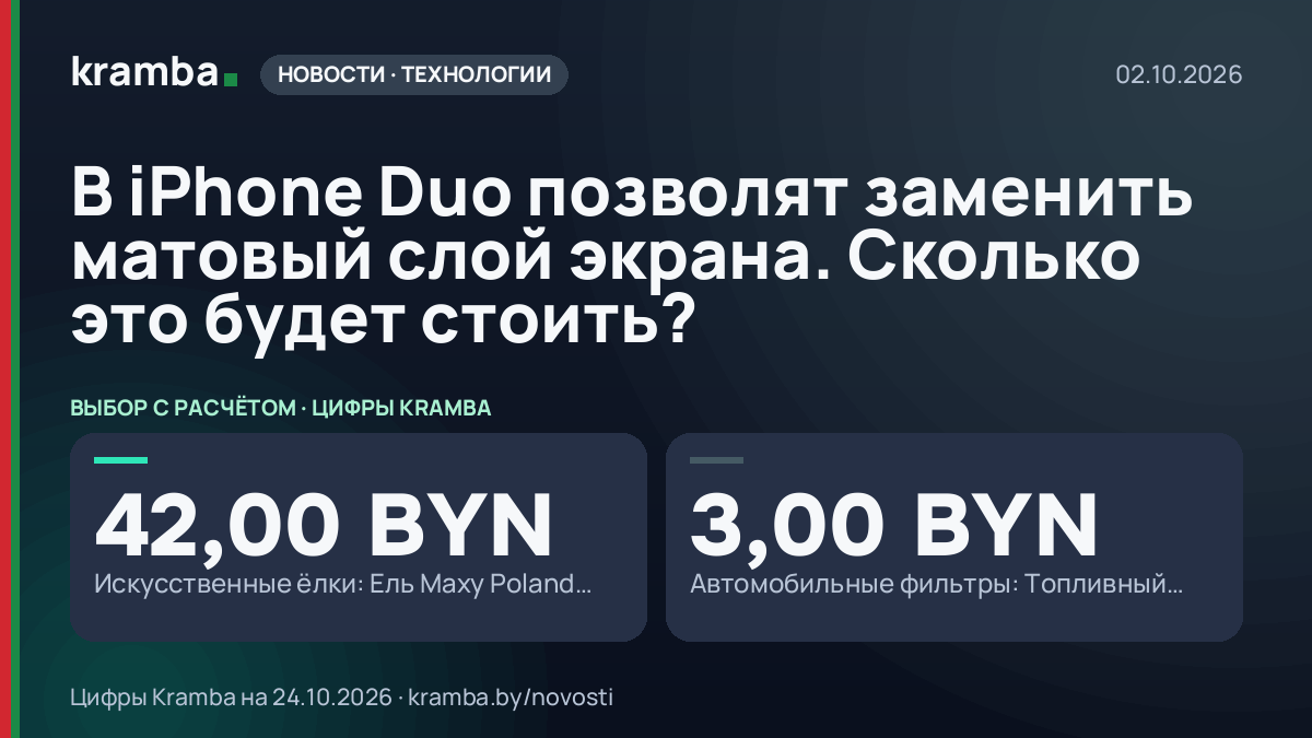 Инфографика Kramba: В iPhone Duo позволят заменить матовый слой экрана. Сколько это будет стоить?