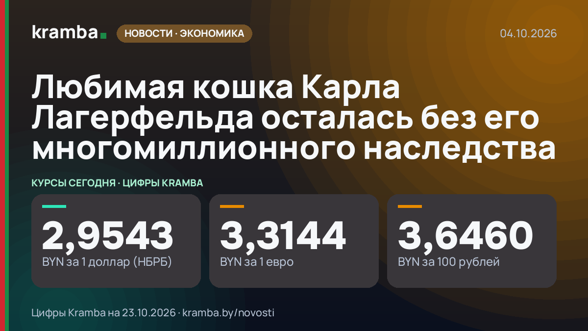 Инфографика Kramba: Любимая кошка Карла Лагерфельда осталась без его многомиллионного наследства