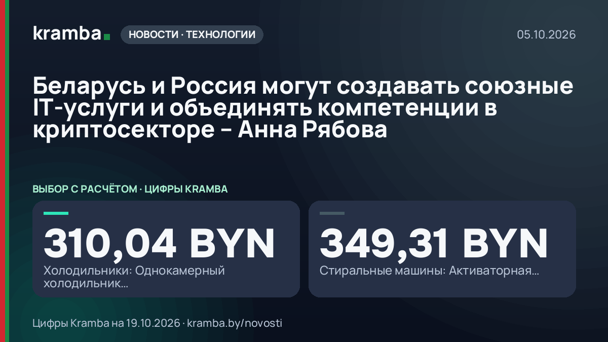 Инфографика Kramba: Беларусь и Россия могут создавать союзные IT-услуги и объединять компетенции в…