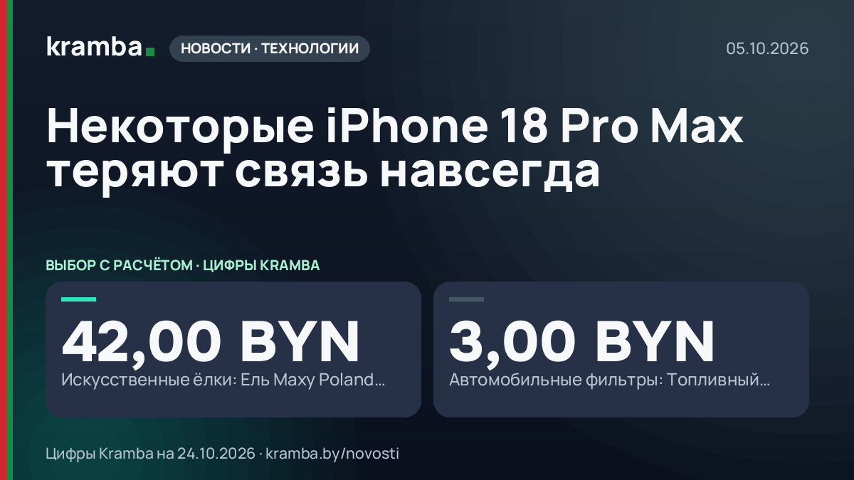 Инфографика Kramba: Некоторые iPhone 18 Pro Max теряют связь навсегда