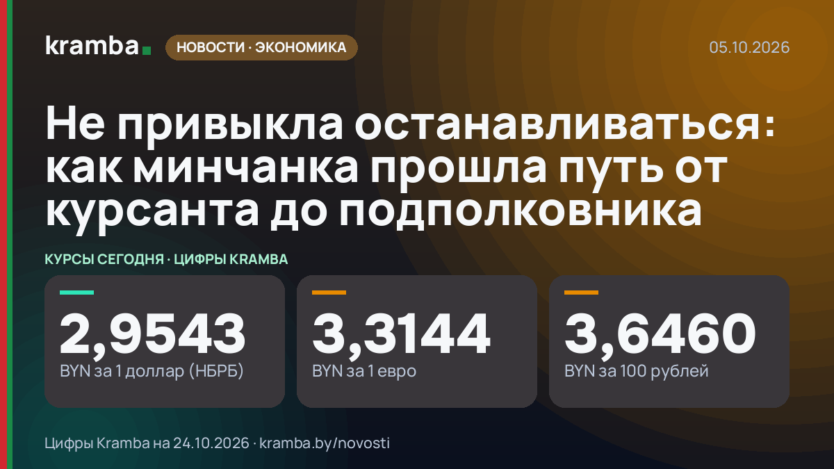 Инфографика Kramba: Не привыкла останавливаться: как минчанка прошла путь от курсанта до подполковника