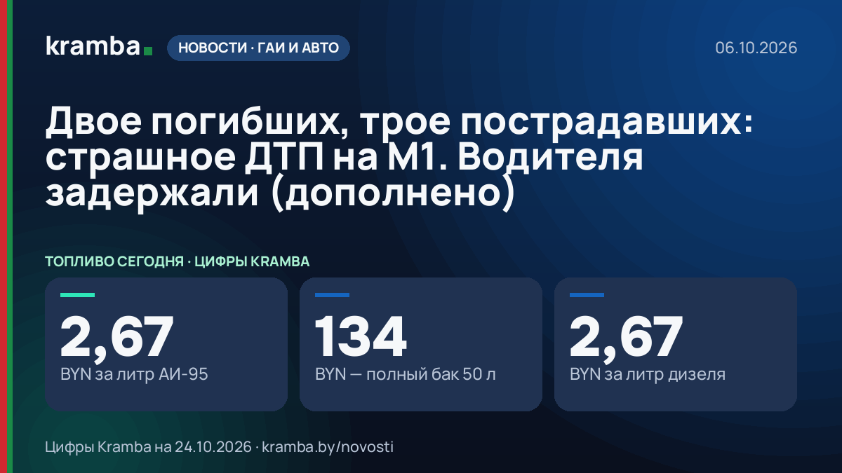 Инфографика Kramba: Двое погибших, трое пострадавших: страшное ДТП на М1. Водителя задержали (дополнено)