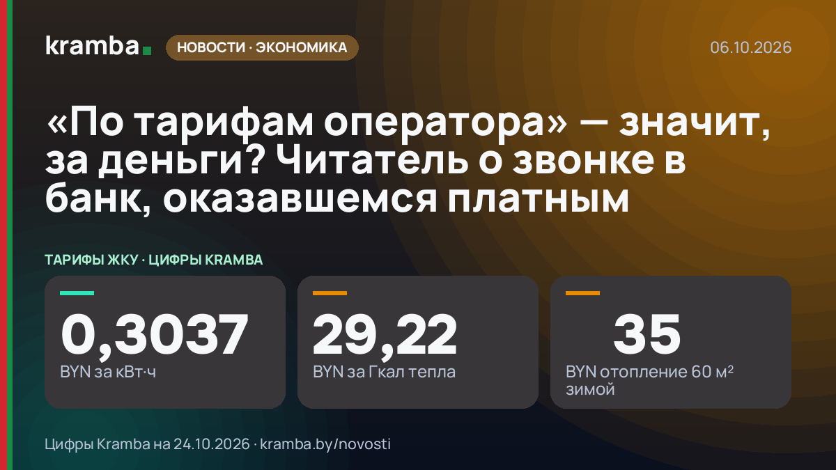 Инфографика Kramba: «По тарифам оператора» — значит, за деньги? Читатель о звонке в банк, оказавшемся платным