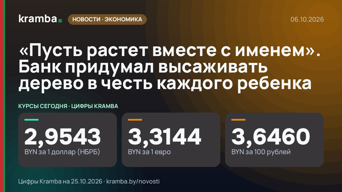 Инфографика Kramba: «Пусть растет вместе с именем». Банк придумал высаживать дерево в честь каждого ребенка
