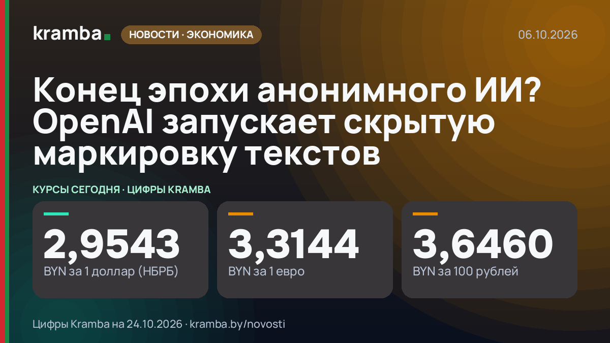 Инфографика Kramba: Конец эпохи анонимного ИИ? OpenAI запускает скрытую маркировку текстов
