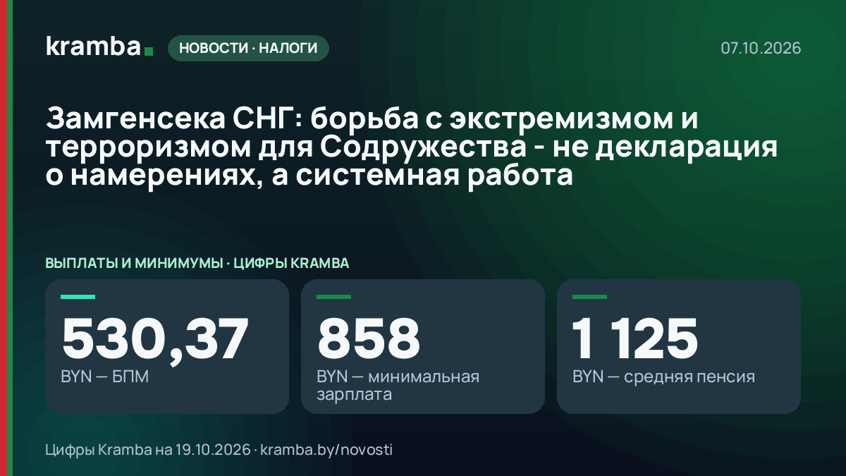 Инфографика Kramba: Замгенсека СНГ: борьба с экстремизмом и терроризмом для Содружества - не декларация о…