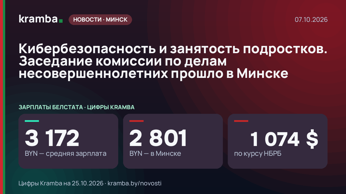 Инфографика Kramba: Кибербезопасность и занятость подростков. Заседание комиссии по делам несовершеннолетних…