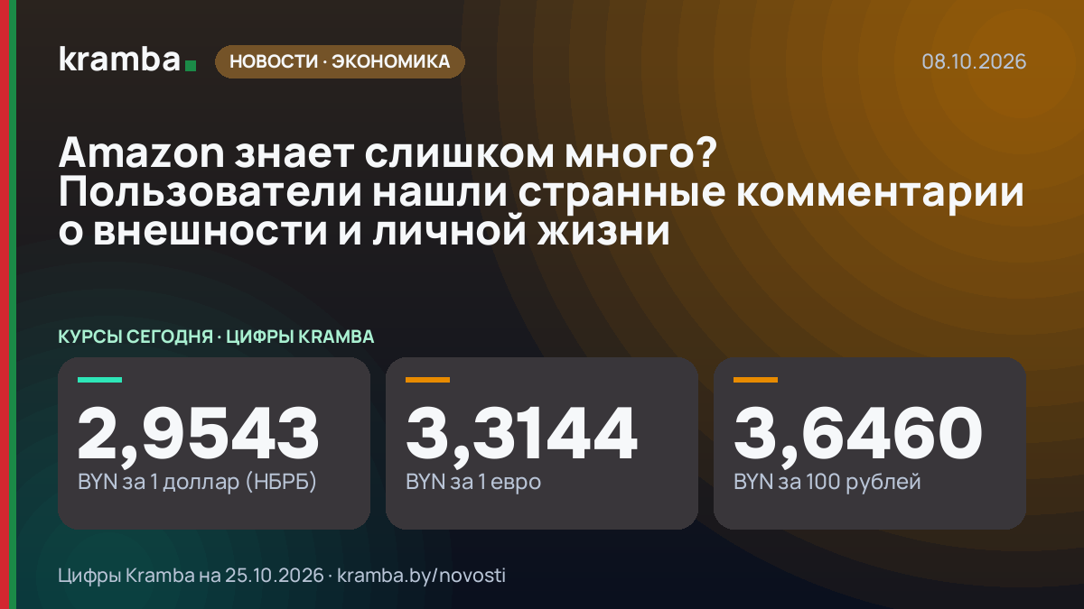 Инфографика Kramba: Amazon знает слишком много? Пользователи нашли странные комментарии о внешности и личной…