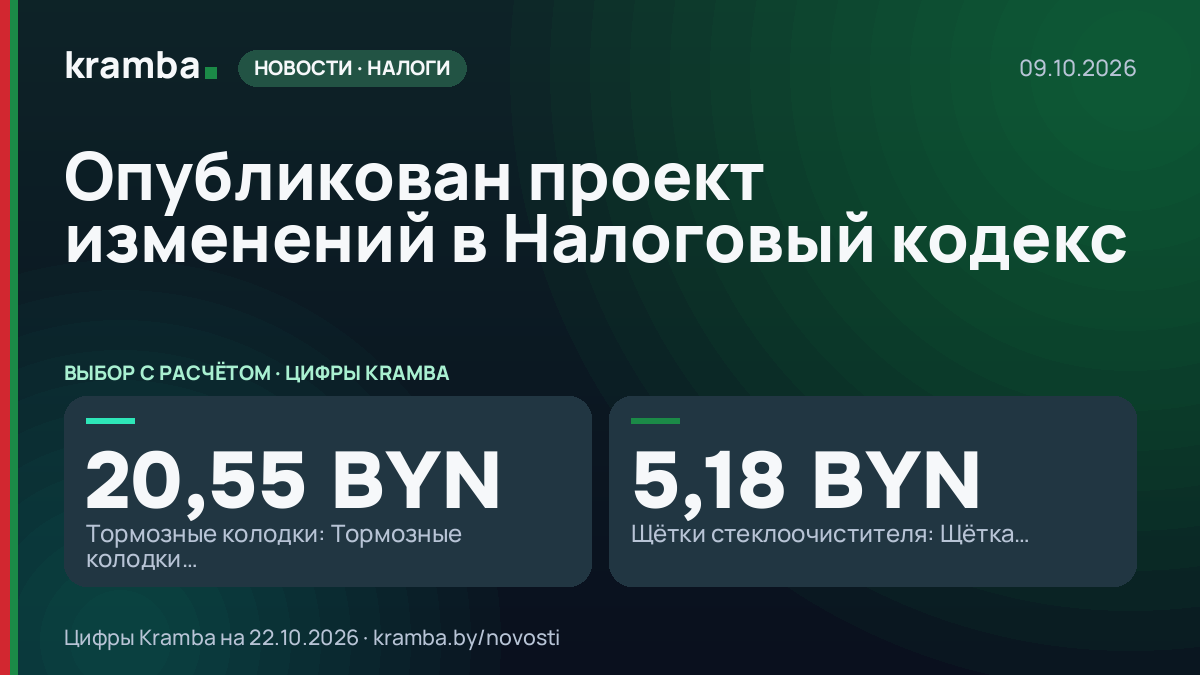 Инфографика Kramba: Опубликован проект изменений в Налоговый кодекс