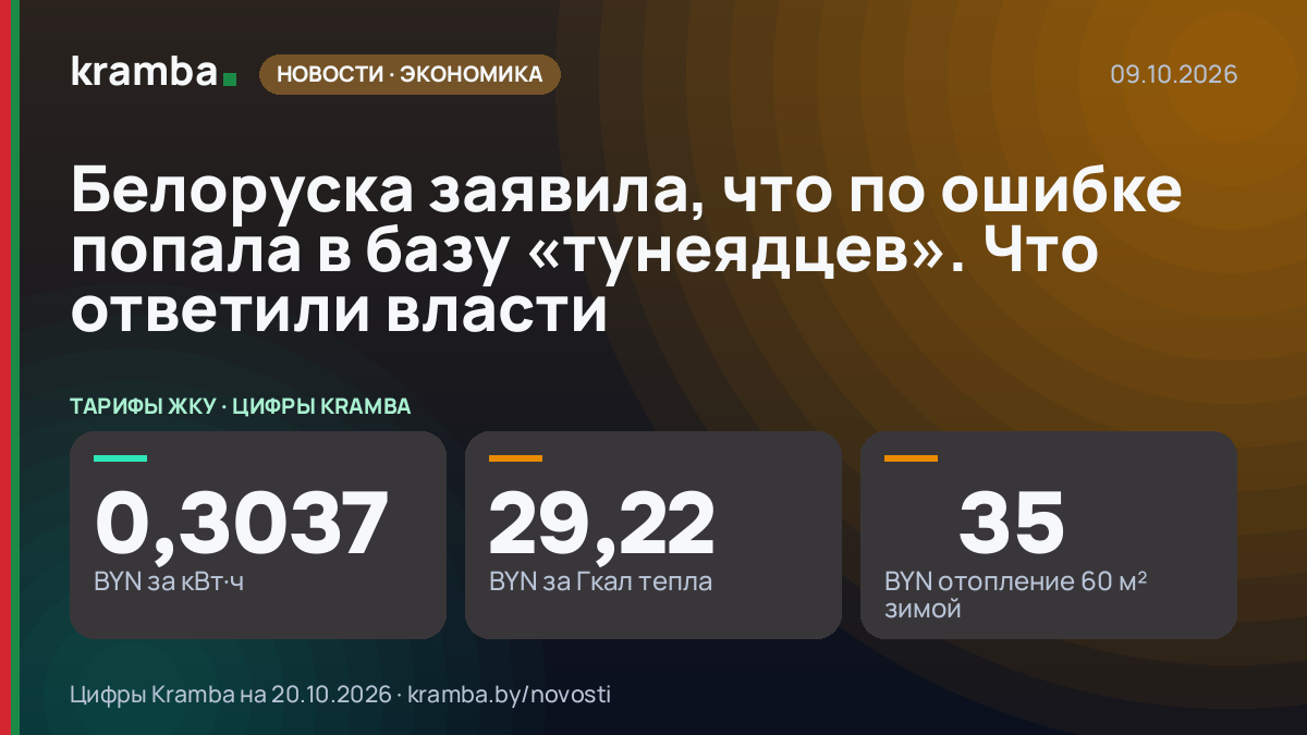 Инфографика Kramba: Белоруска заявила, что по ошибке попала в базу «тунеядцев». Что ответили власти