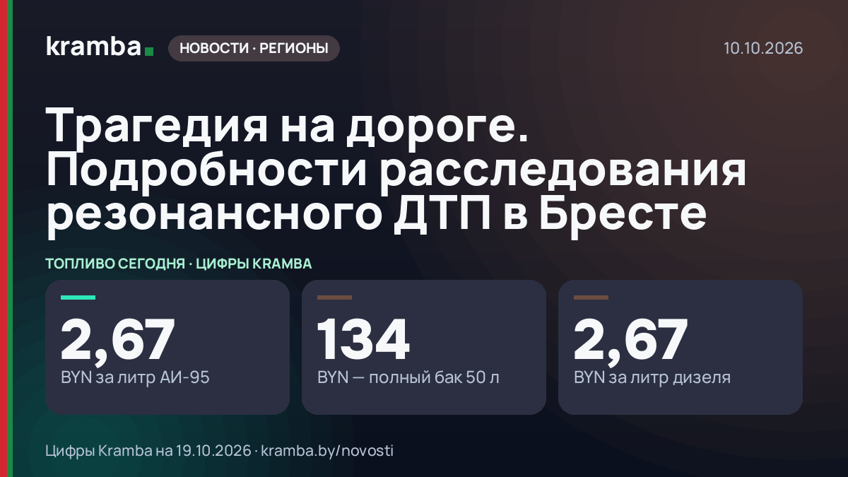 Инфографика Kramba: Трагедия на дороге. Подробности расследования резонансного ДТП в Бресте