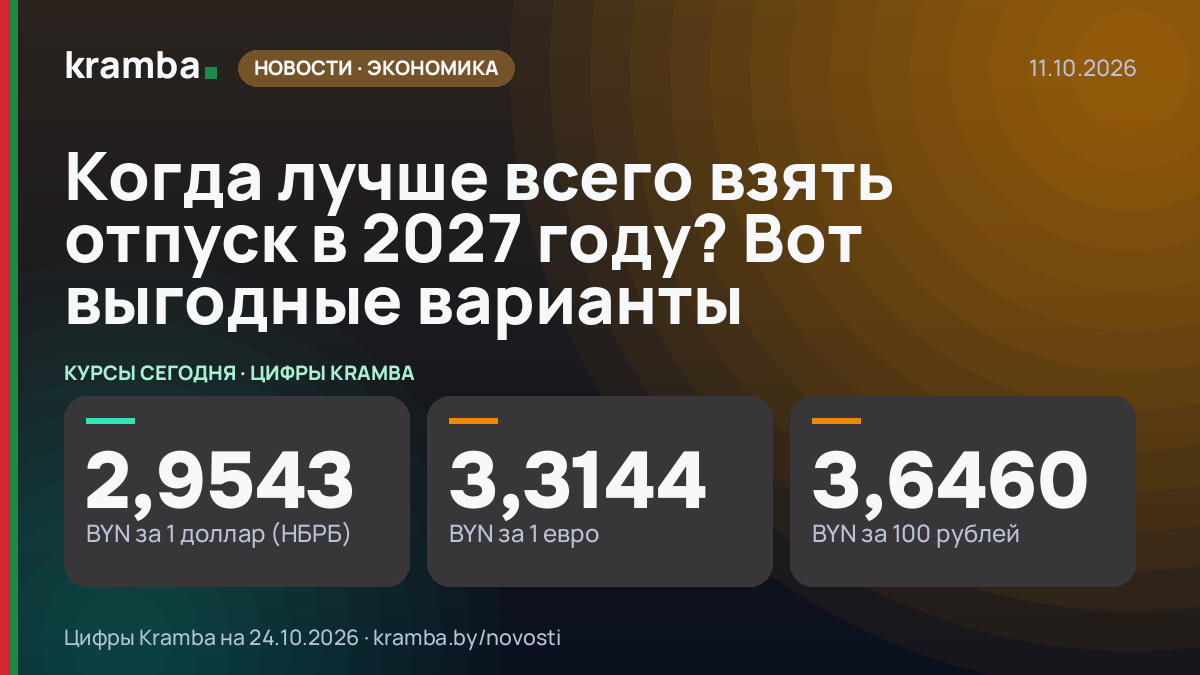 Инфографика Kramba: Когда лучше всего взять отпуск в 2027 году? Вот выгодные варианты