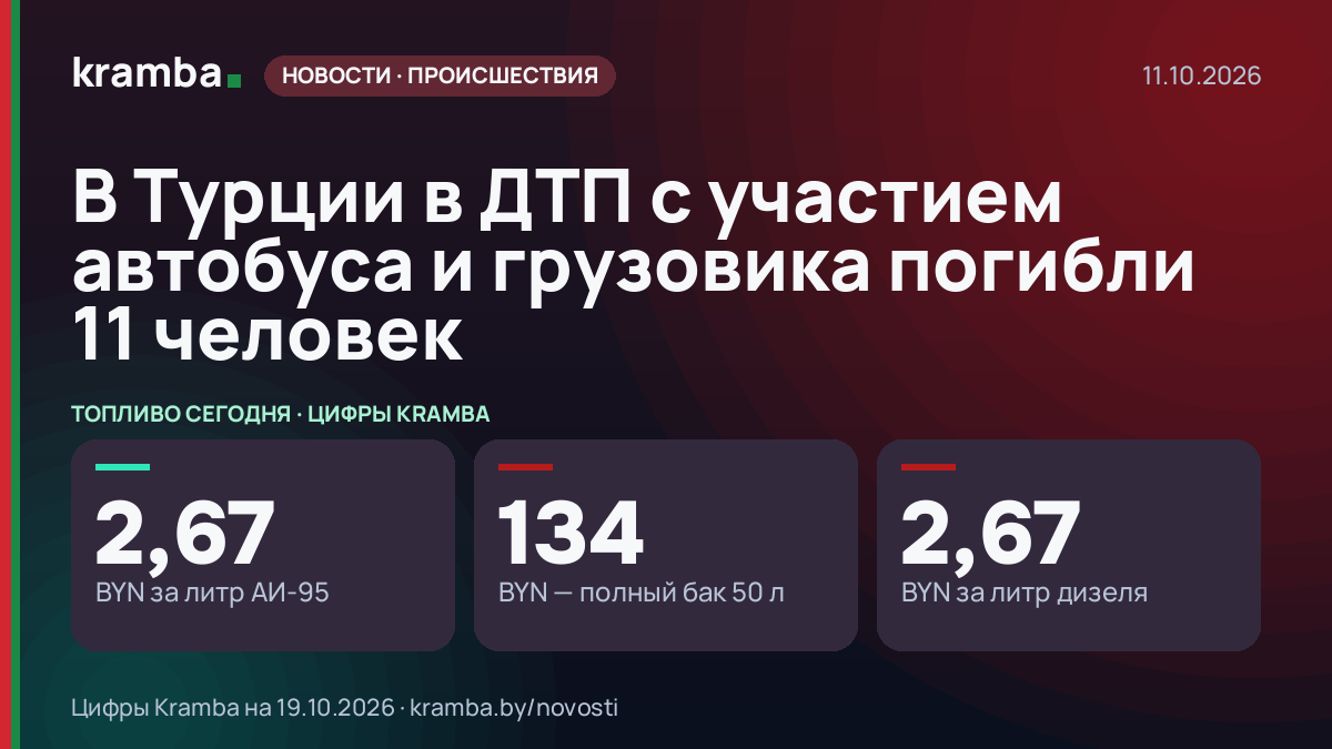 Инфографика Kramba: В Турции в ДТП с участием автобуса и грузовика погибли 11 человек