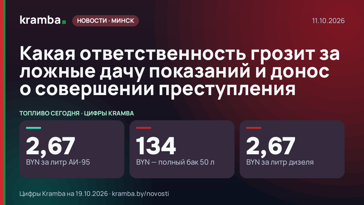 Инфографика Kramba: Какая ответственность грозит за ложные дачу показаний и донос о совершении преступления