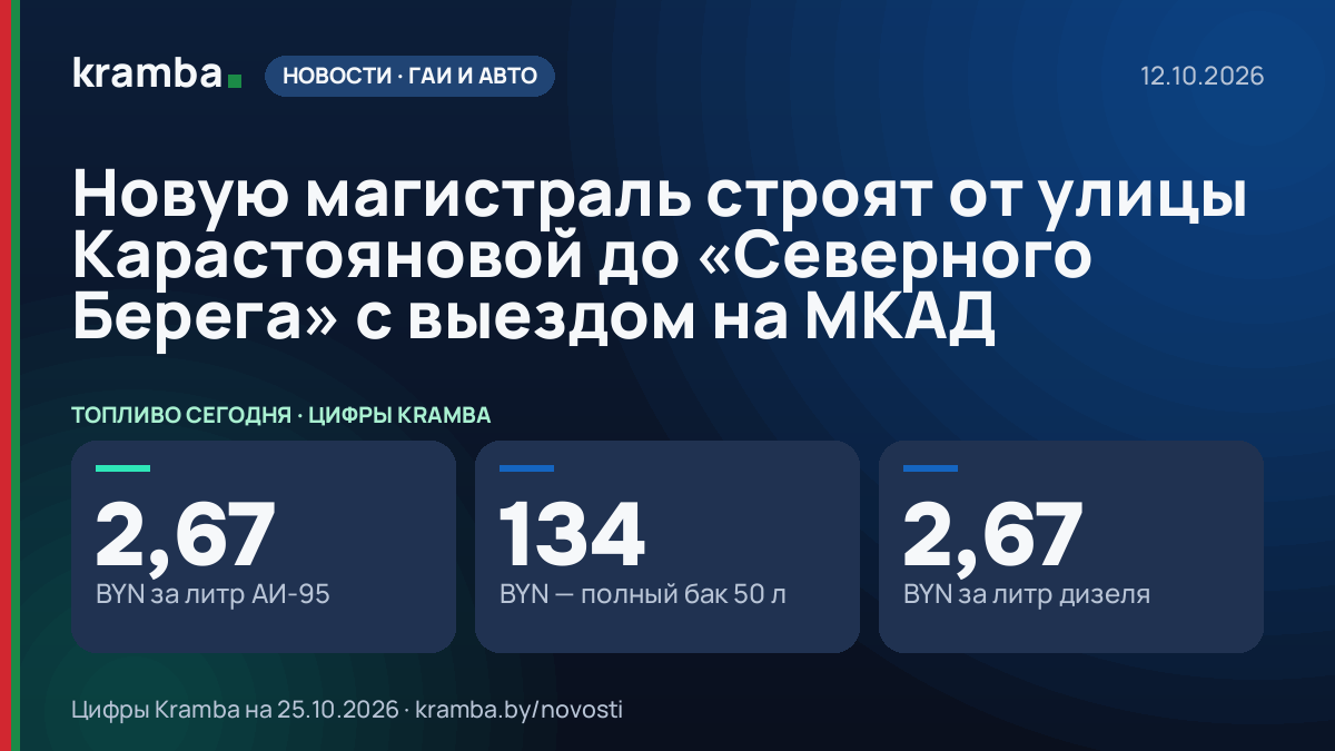 Инфографика Kramba: Новую магистраль строят от улицы Карастояновой до «Северного Берега» с выездом на МКАД