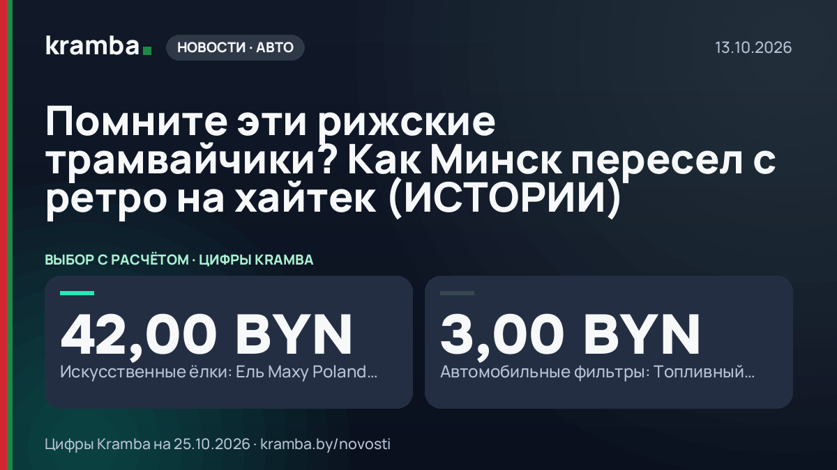 Инфографика Kramba: Помните эти рижские трамвайчики? Как Минск пересел с ретро на хайтек (ИСТОРИИ)