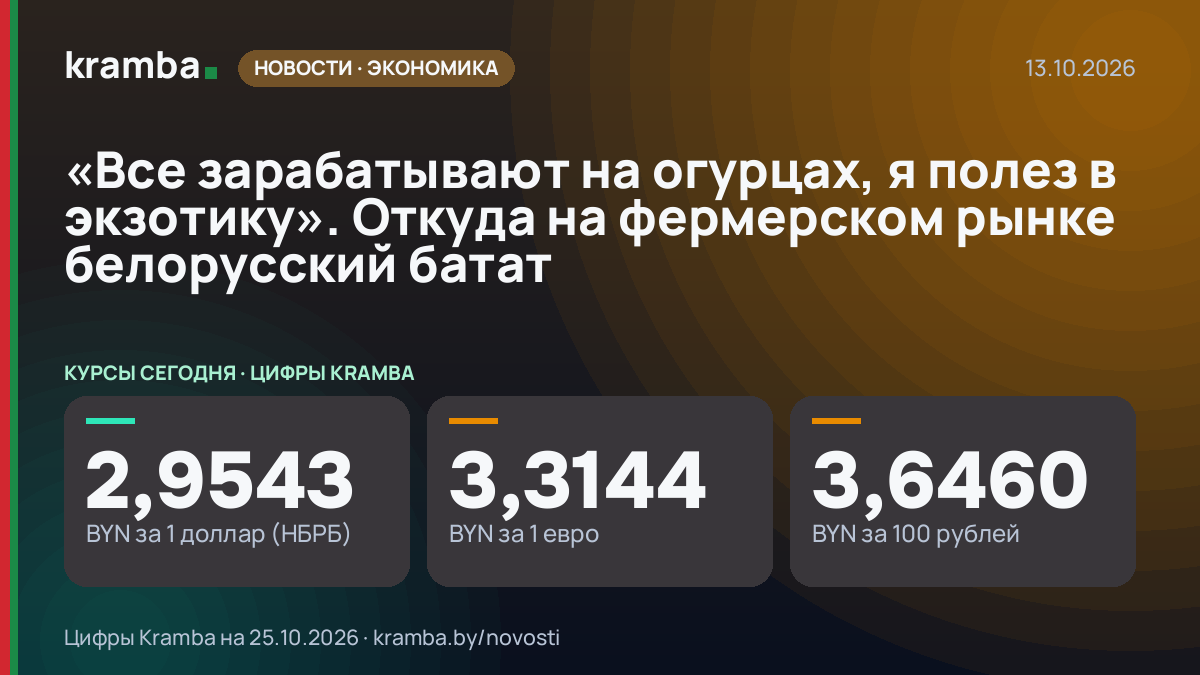 Инфографика Kramba: «Все зарабатывают на огурцах, я полез в экзотику». Откуда на фермерском рынке…