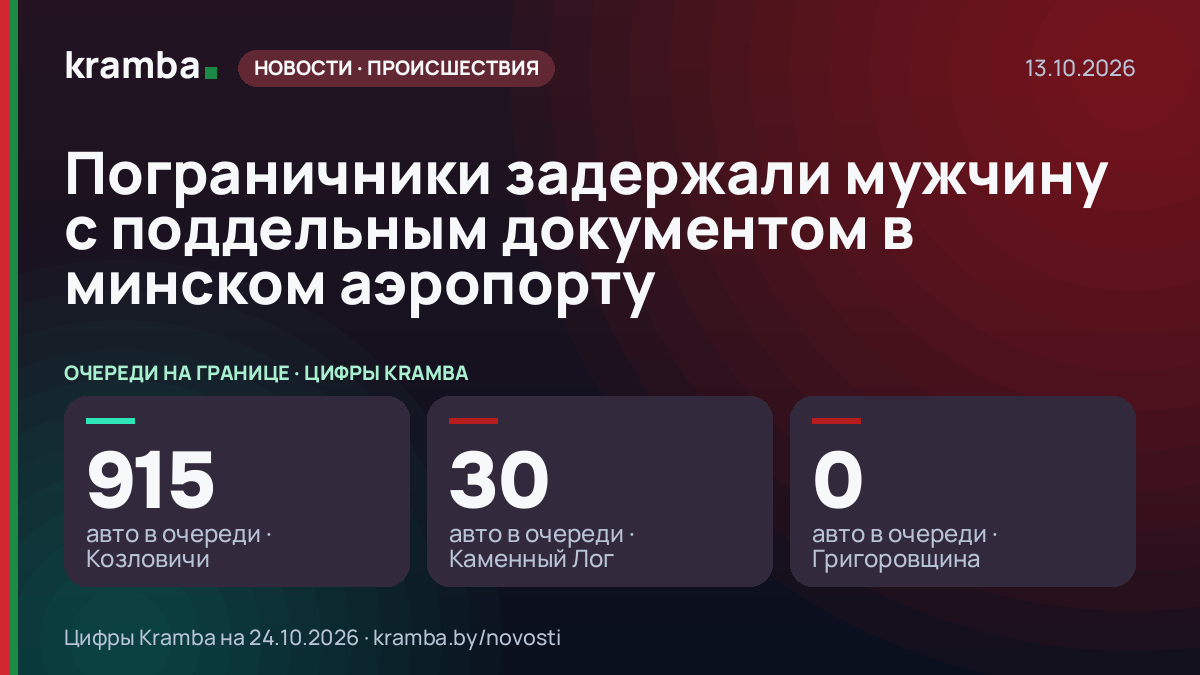 Инфографика Kramba: Пограничники задержали мужчину с поддельным документом в минском аэропорту