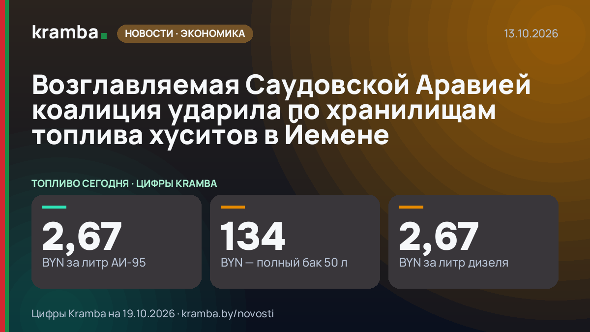 Инфографика Kramba: Возглавляемая Саудовской Аравией коалиция ударила по хранилищам топлива хуситов в Йемене