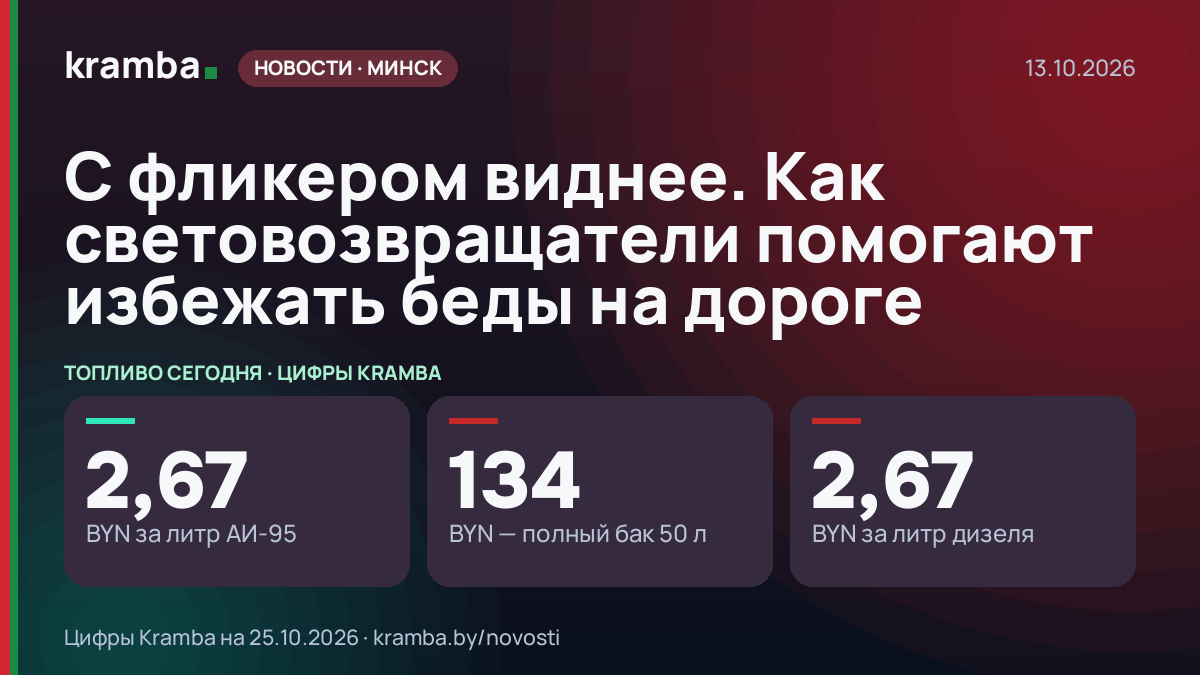 Инфографика Kramba: С фликером виднее. Как световозвращатели помогают избежать беды на дороге