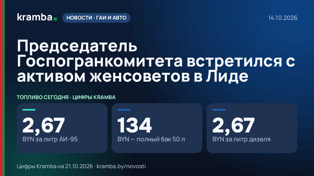 Инфографика Kramba: Председатель Госпогранкомитета встретился с активом женсоветов в Лиде