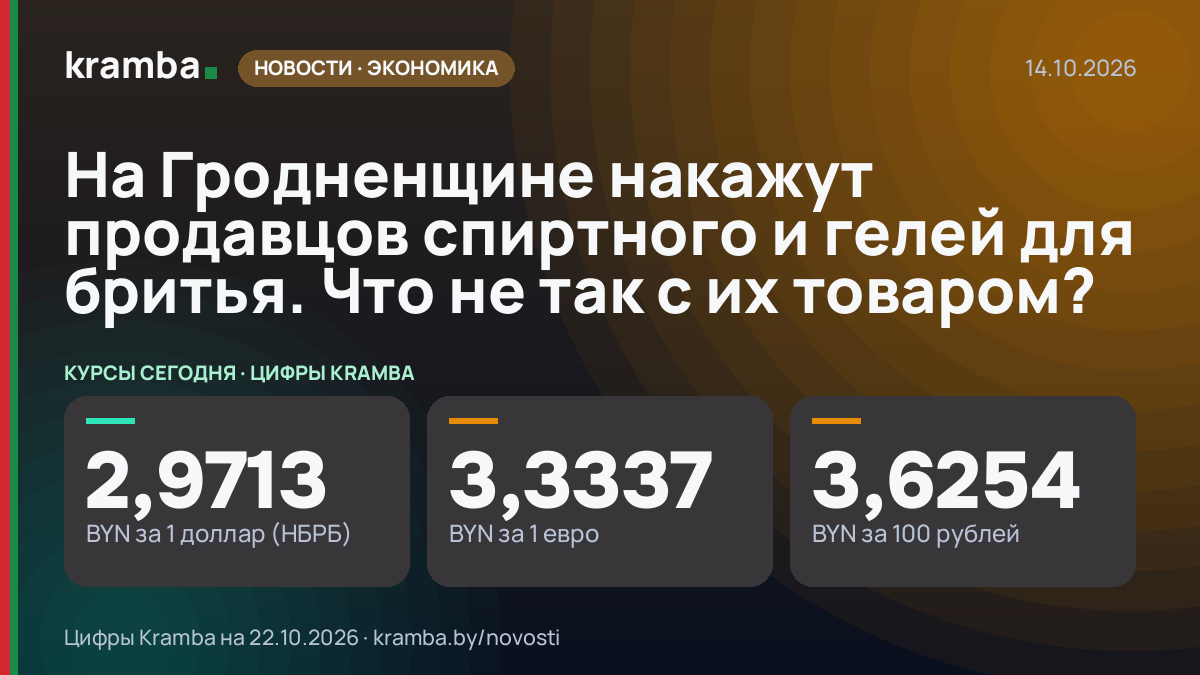 Инфографика Kramba: На Гродненщине накажут продавцов спиртного и гелей для бритья. Что не так с их товаром?