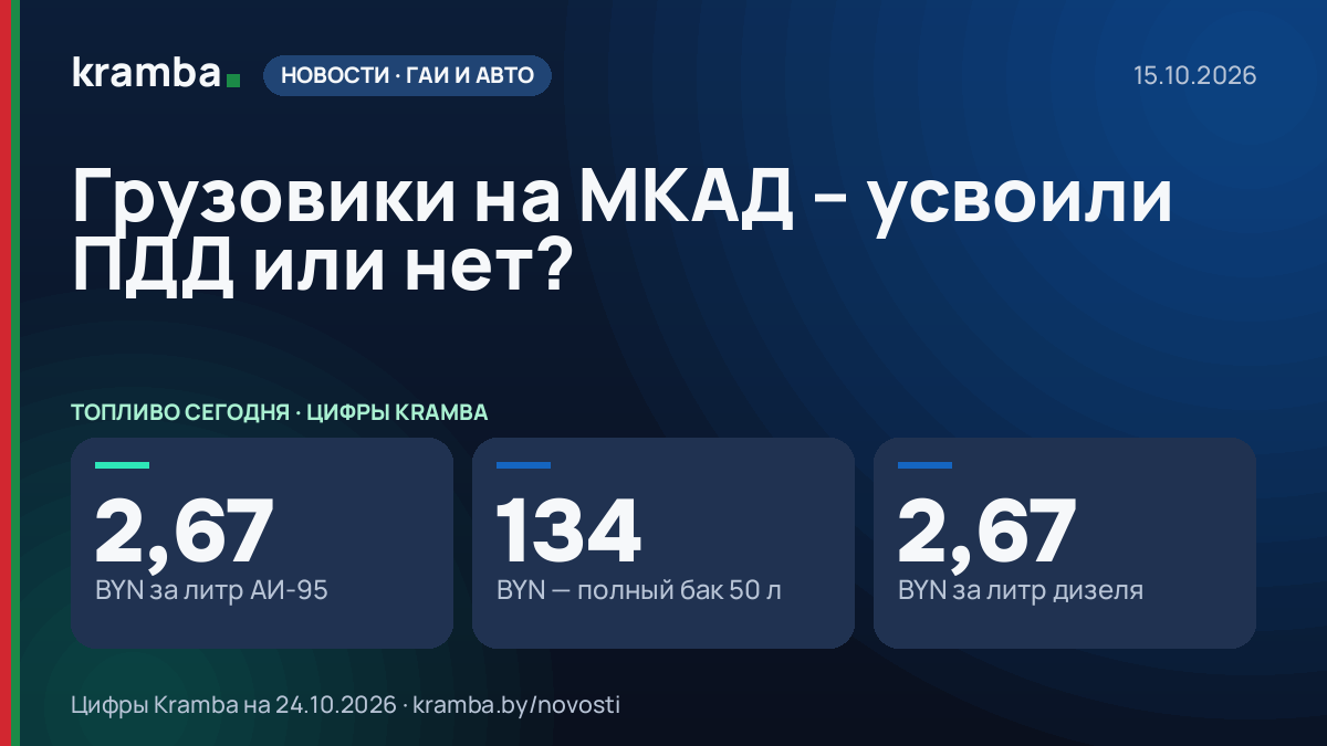 Инфографика Kramba: Грузовики на МКАД – усвоили ПДД или нет?
