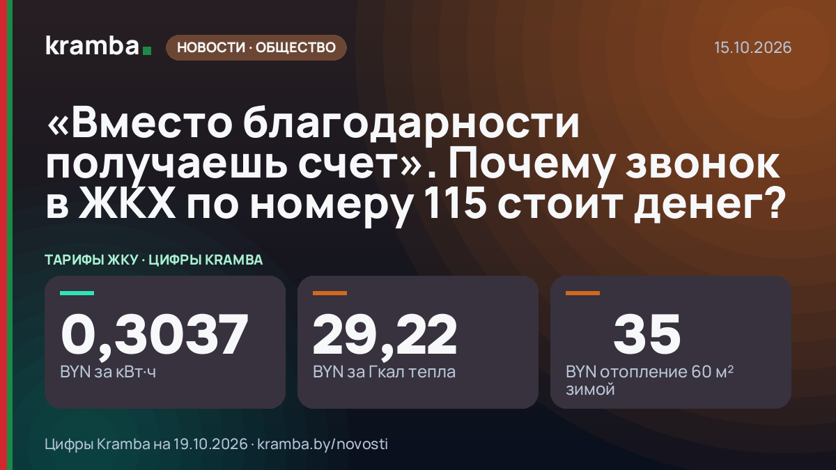 Инфографика Kramba: «Вместо благодарности получаешь счет». Почему звонок в ЖКХ по номеру 115 стоит денег?