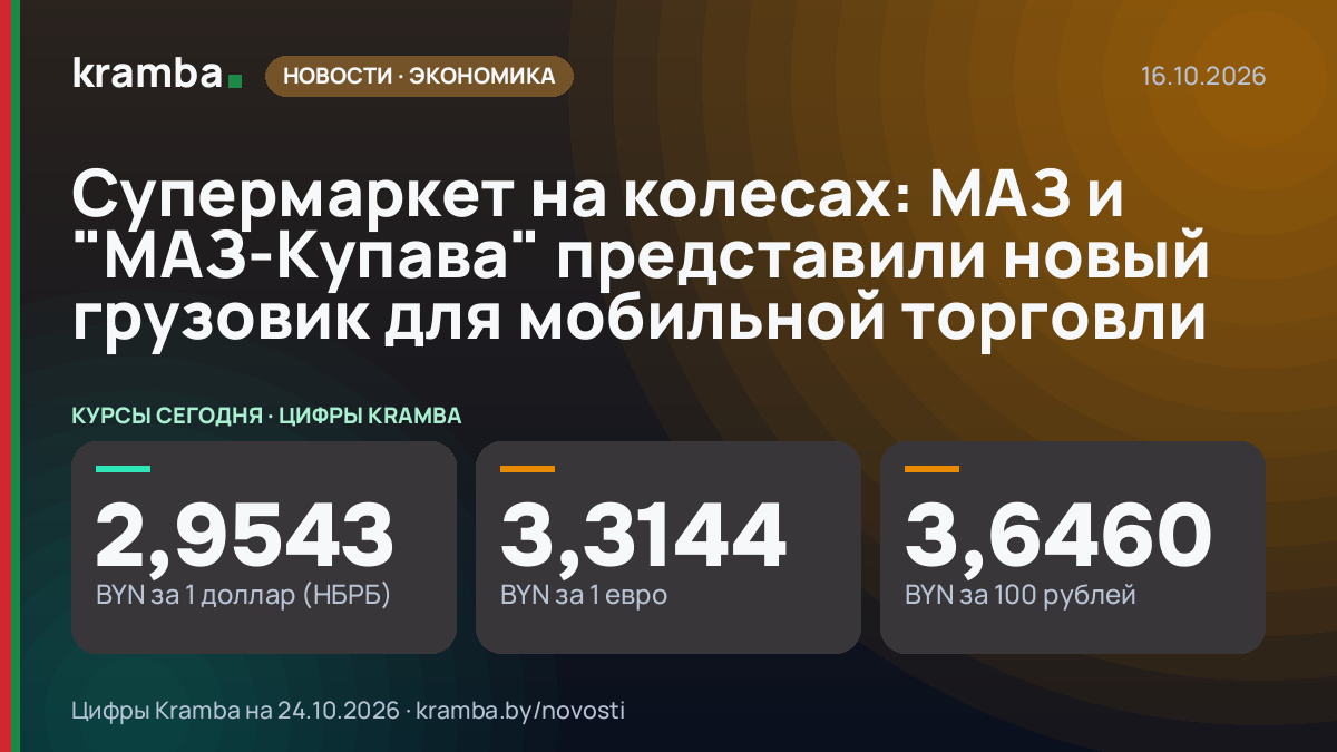 Инфографика Kramba: Супермаркет на колесах: МАЗ и "МАЗ-Купава" представили новый грузовик для мобильной…