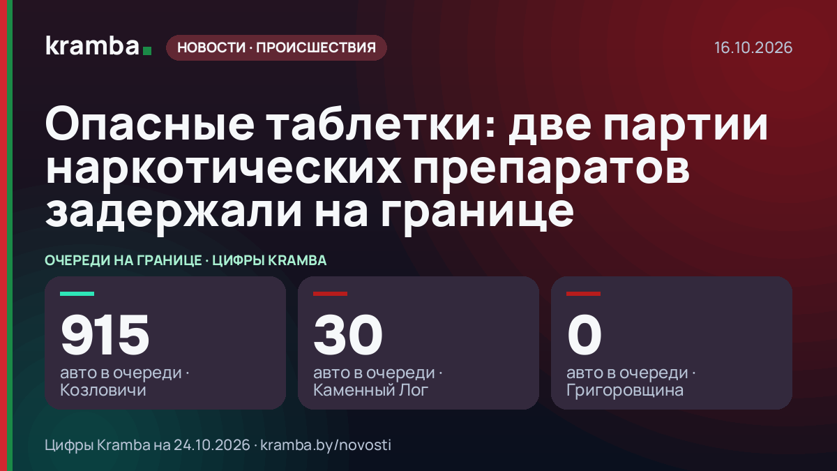 Инфографика Kramba: Опасные таблетки: две партии наркотических препаратов задержали на границе