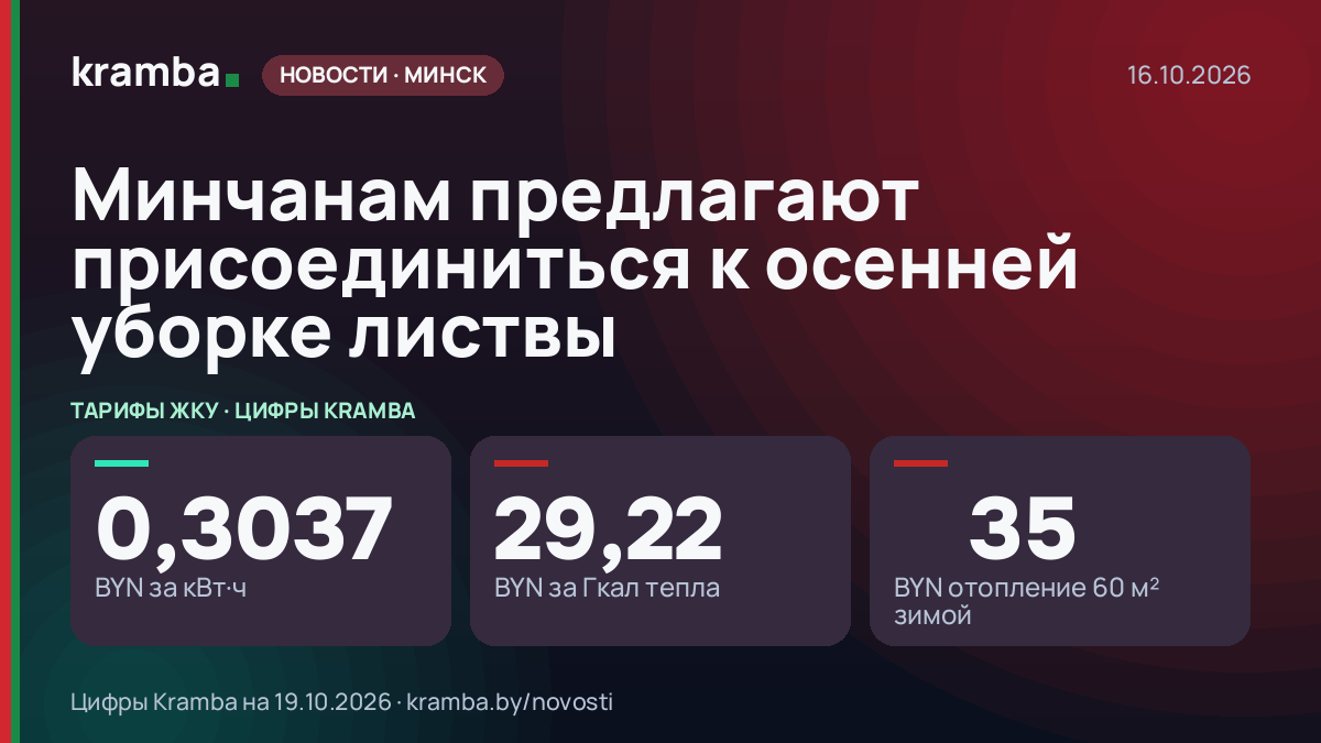 Инфографика Kramba: Минчанам предлагают присоединиться к осенней уборке листвы