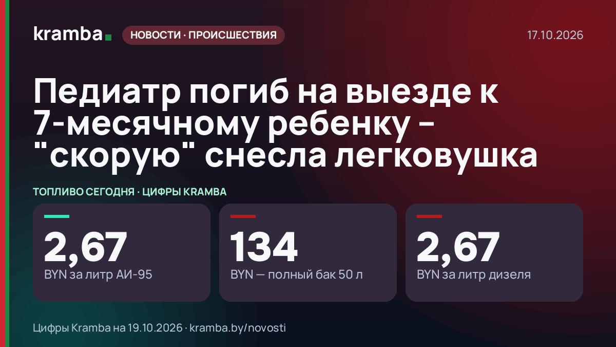 Инфографика Kramba: Педиатр погиб на выезде к 7-месячному ребенку – "скорую" снесла легковушка
