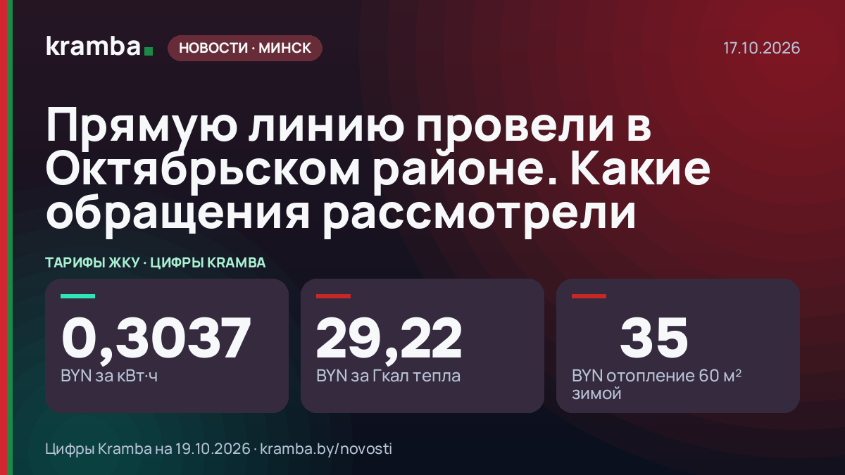 Инфографика Kramba: Прямую линию провели в Октябрьском районе. Какие обращения рассмотрели