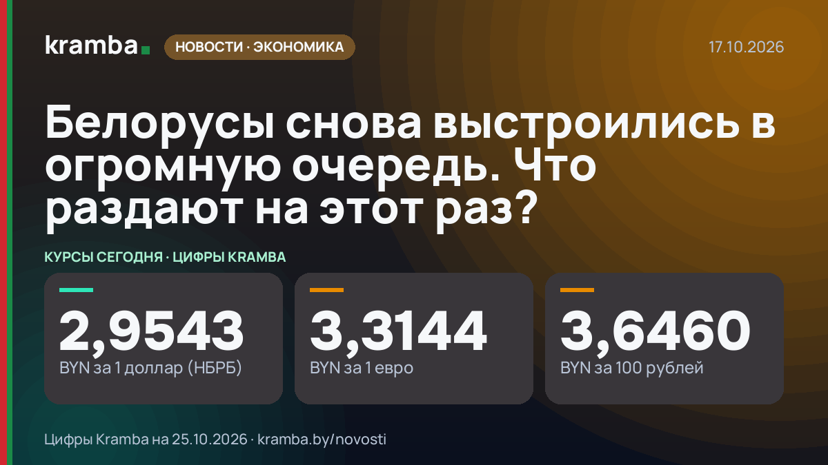 Инфографика Kramba: Белорусы снова выстроились в огромную очередь. Что раздают на этот раз?