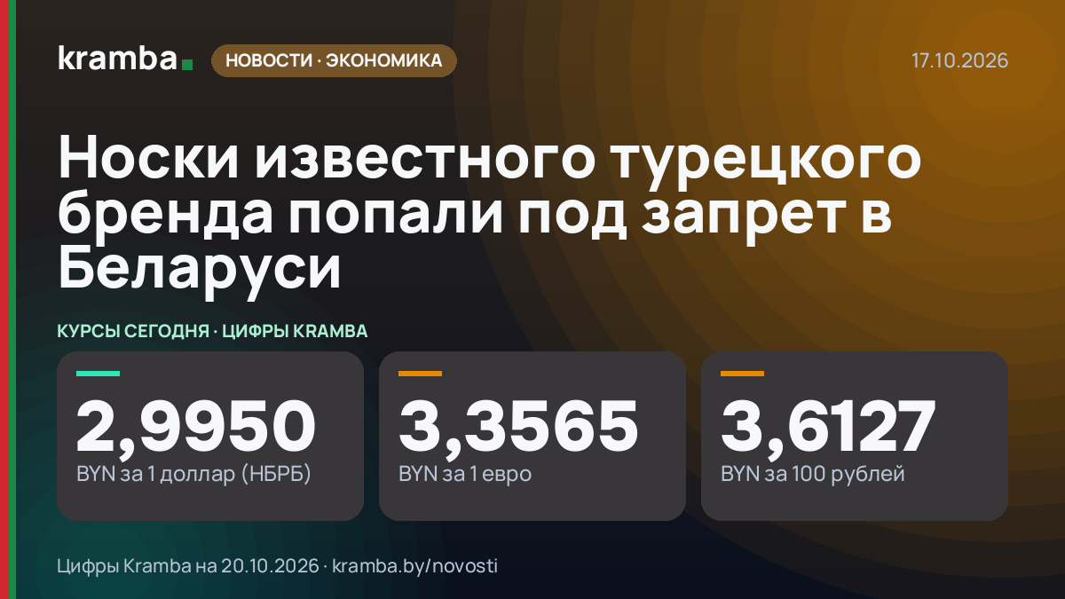 Инфографика Kramba: Носки известного турецкого бренда попали под запрет в Беларуси