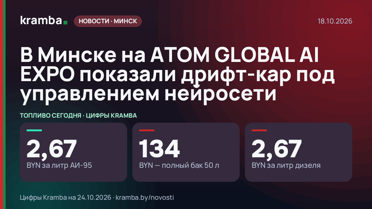 Инфографика Kramba: В Минске на ATOM GLOBAL AI EXPO показали дрифт-кар под управлением нейросети