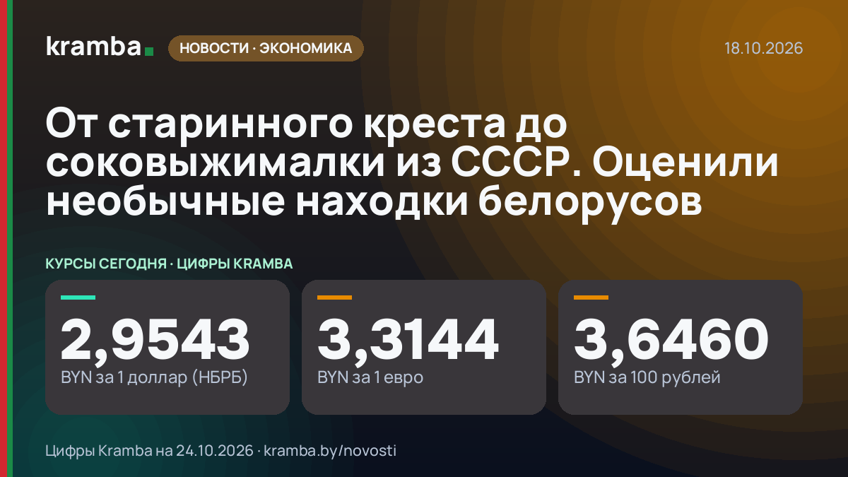 Инфографика Kramba: От старинного креста до соковыжималки из СССР. Оценили необычные находки белорусов