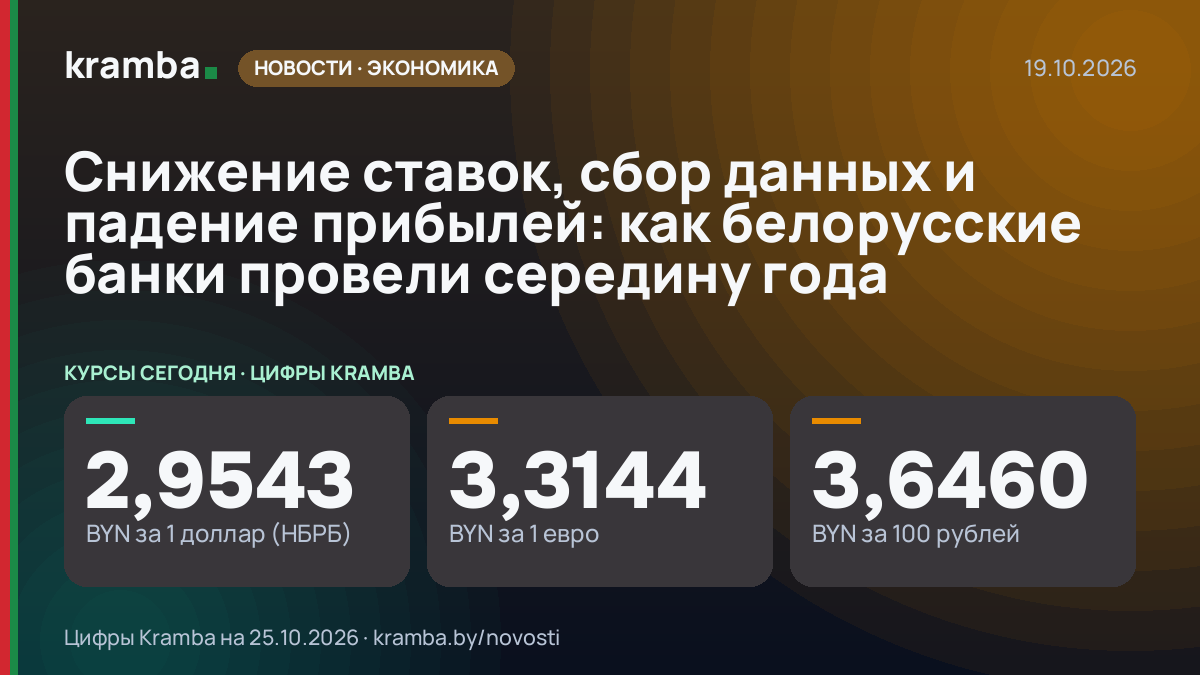 Инфографика Kramba: Снижение ставок, сбор данных и падение прибылей: как белорусские банки провели середину…
