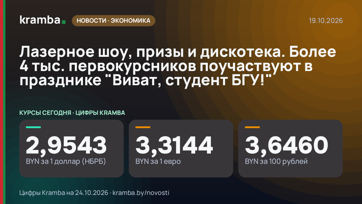 Инфографика Kramba: Лазерное шоу, призы и дискотека. Более 4 тыс. первокурсников поучаствуют в празднике…
