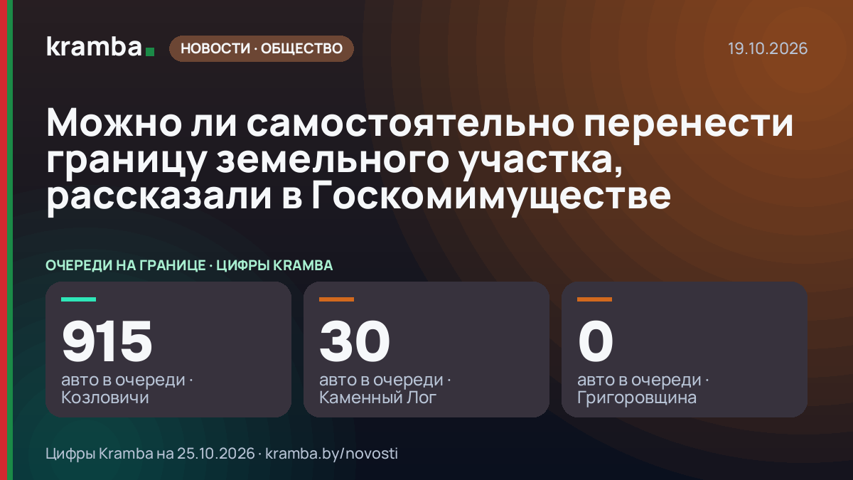 Инфографика Kramba: Можно ли самостоятельно перенести границу земельного участка, рассказали в Госкомимуществе