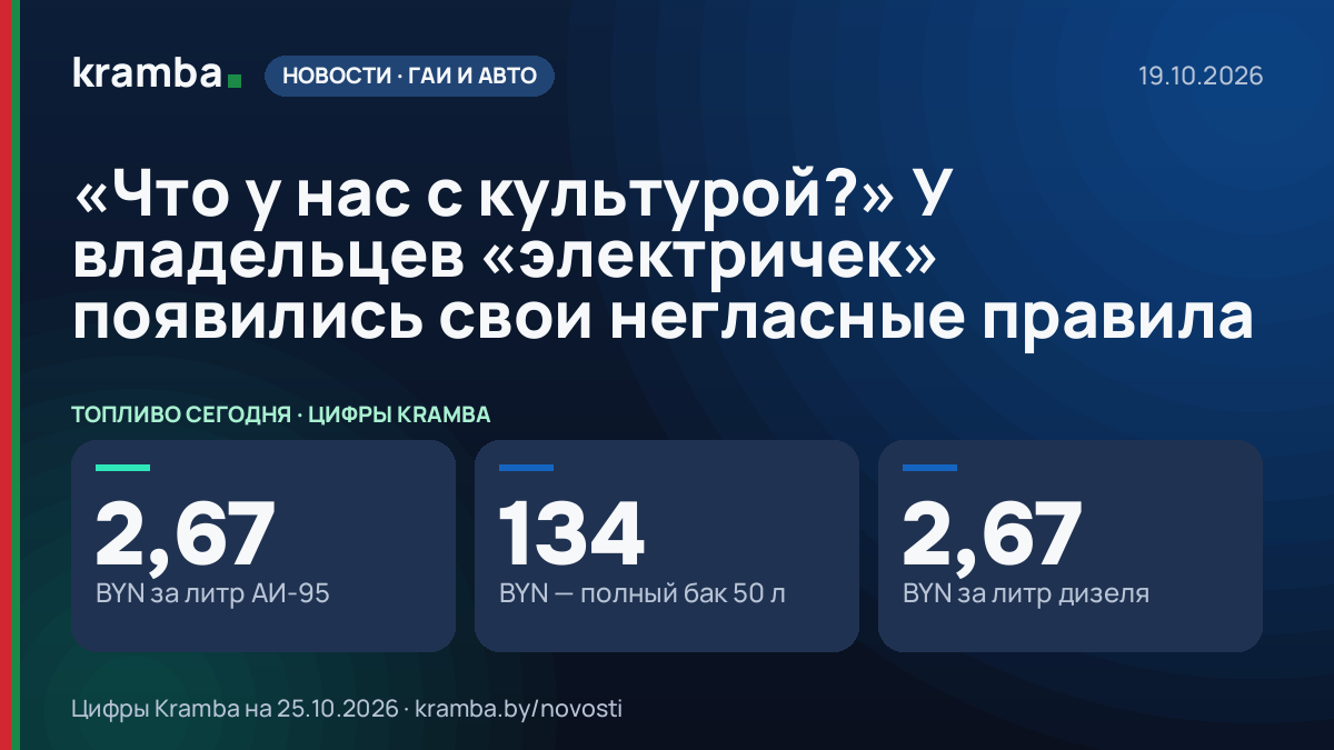 Инфографика Kramba: «Что у нас с культурой?» У владельцев «электричек» появились свои негласные правила