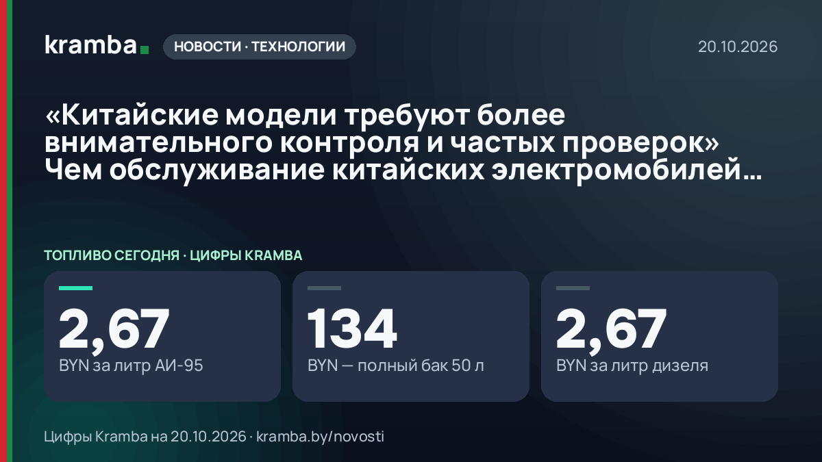 Инфографика Kramba: «Китайские модели требуют более внимательного контроля и частых проверок» Чем…