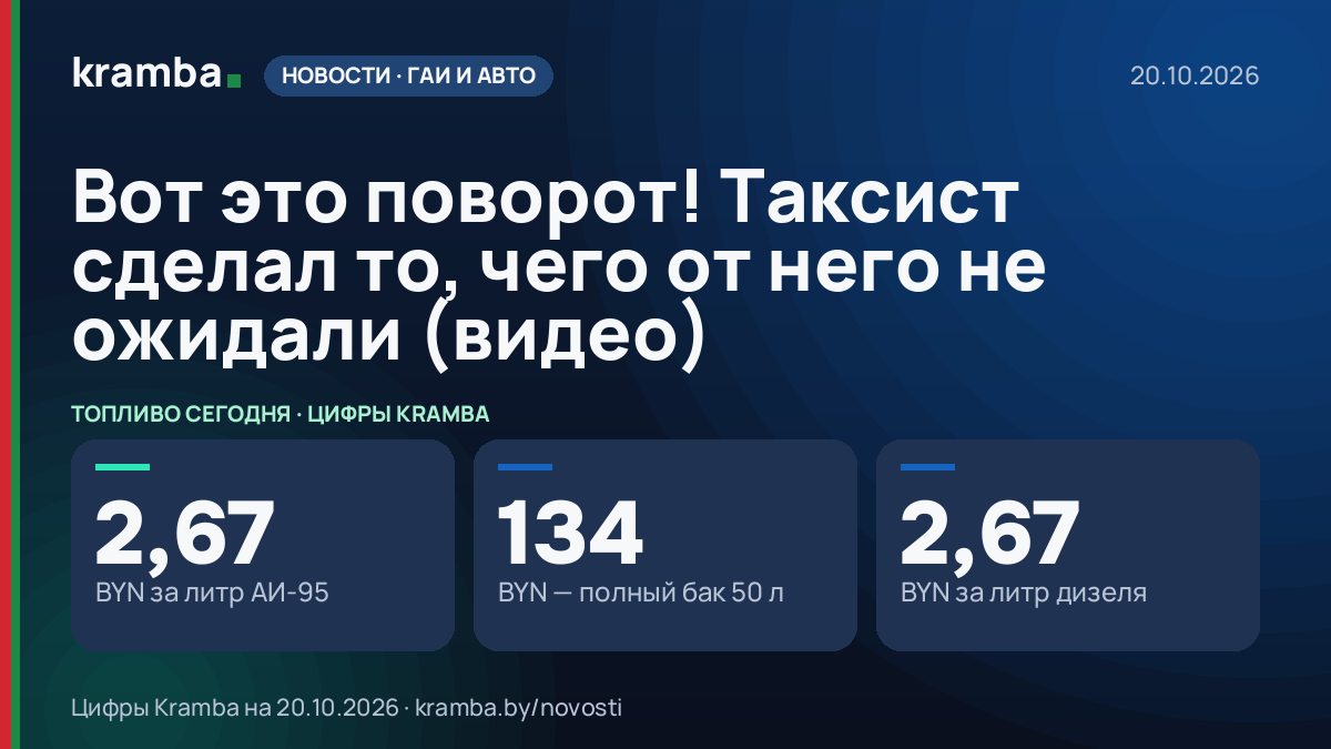 Инфографика Kramba: Вот это поворот! Таксист сделал то, чего от него не ожидали (видео)