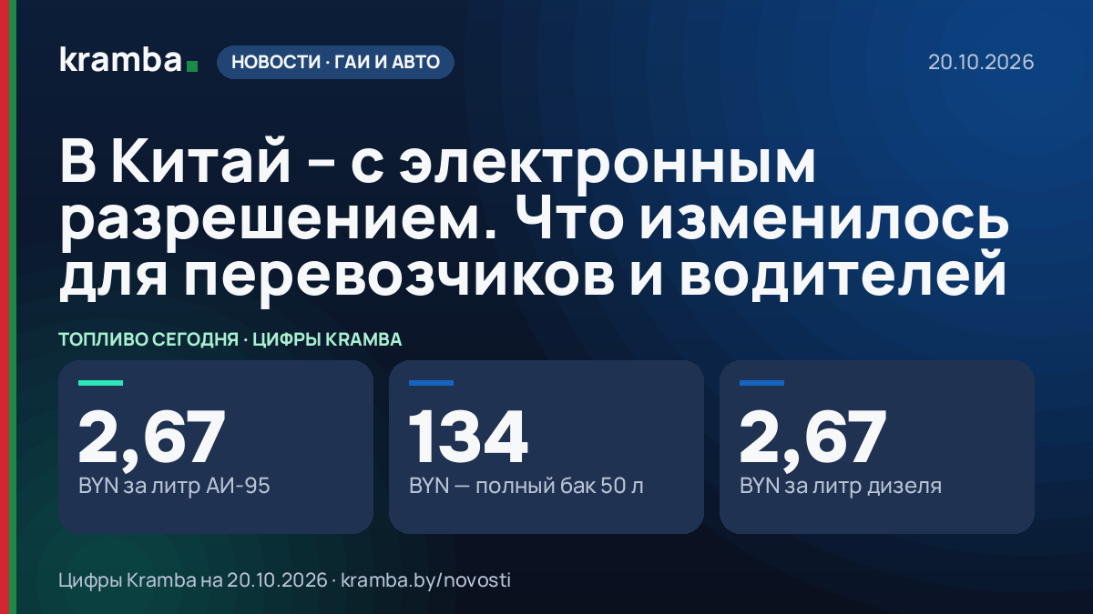Инфографика Kramba: В Китай – с электронным разрешением. Что изменилось для перевозчиков и водителей