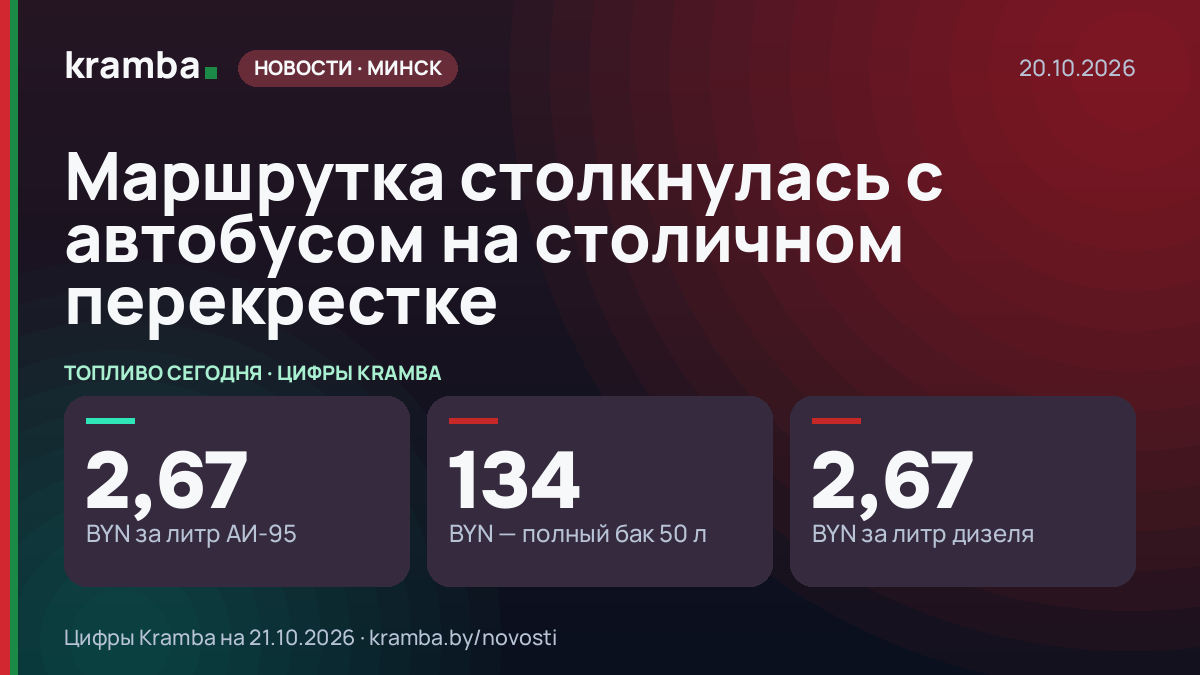 Инфографика Kramba: Маршрутка столкнулась с автобусом на столичном перекрестке