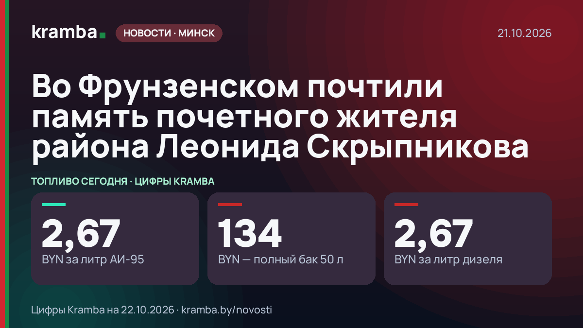 Инфографика Kramba: Во Фрунзенском почтили память почетного жителя района Леонида Скрыпникова