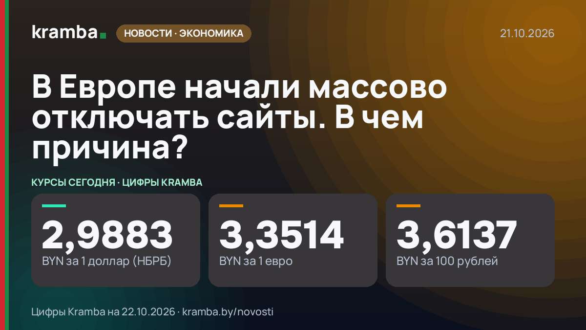 Инфографика Kramba: В Европе начали массово отключать сайты. В чем причина?
