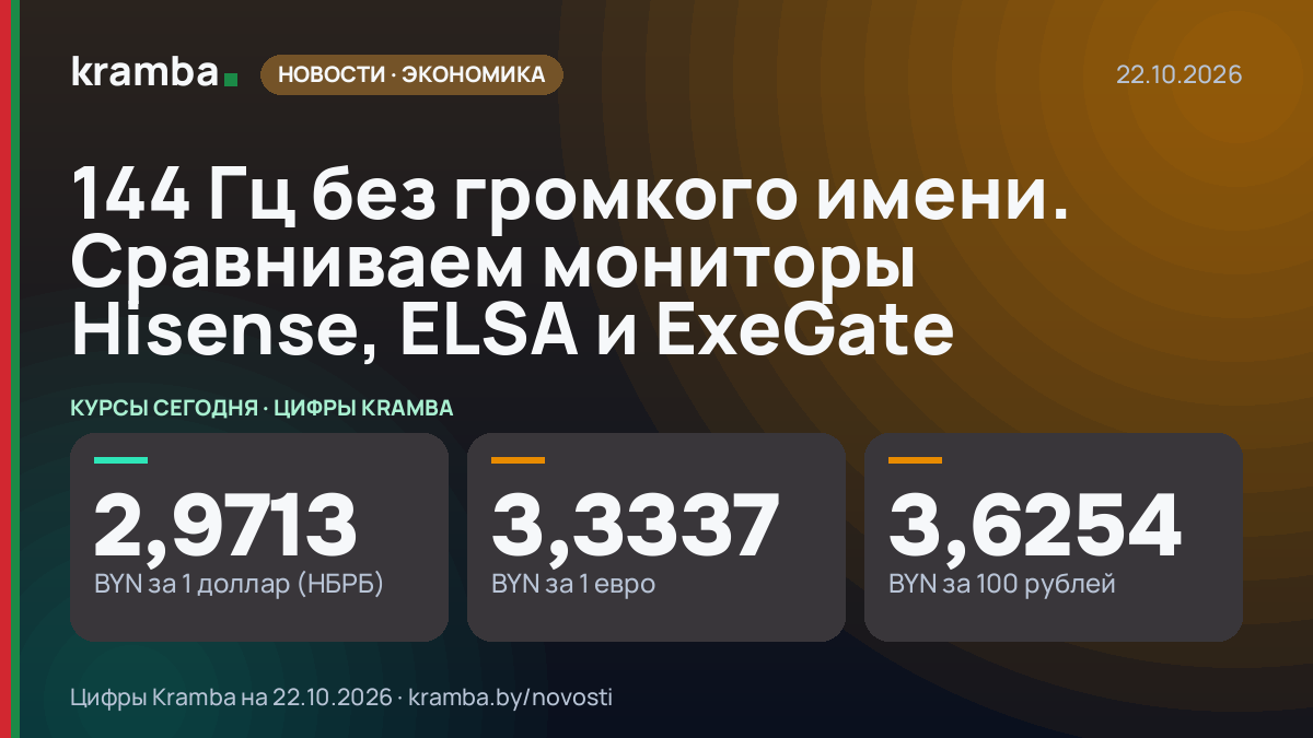 Инфографика Kramba: 144 Гц без громкого имени. Сравниваем мониторы Hisense, ELSA и ExeGate